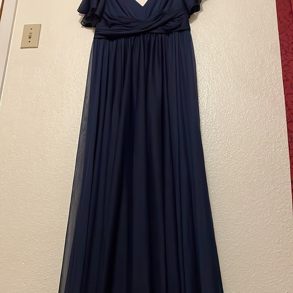 Maternity formal Davids bridal navy blue dress - Picture 3 of 5